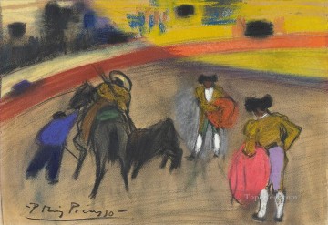 fight with a young bull Painting - The picador bullfight Cubism Pablo Picasso cubism Pablo Picasso